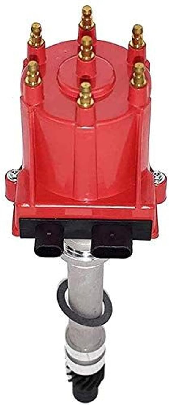 A-Team Performance Ignition Distributor 4.3L V6 TBI EFI - Red Distributor Cap Rotor Kit - Red Cap & Rotor Upgrade - Compatible with GMC & Chevy 262 Engine C/K Trucks 1985-95