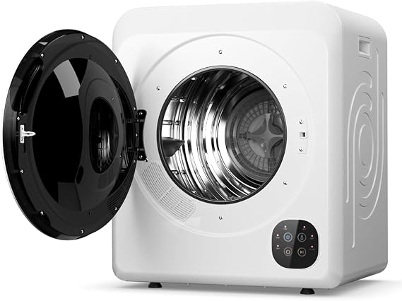 Compact Electric Clothes Dryer - 6KG Vented Tumble Dryer,1500W Portable Mini With Smart Control Panel, Stainless Steel Tub For Home Dorm Apartment, White