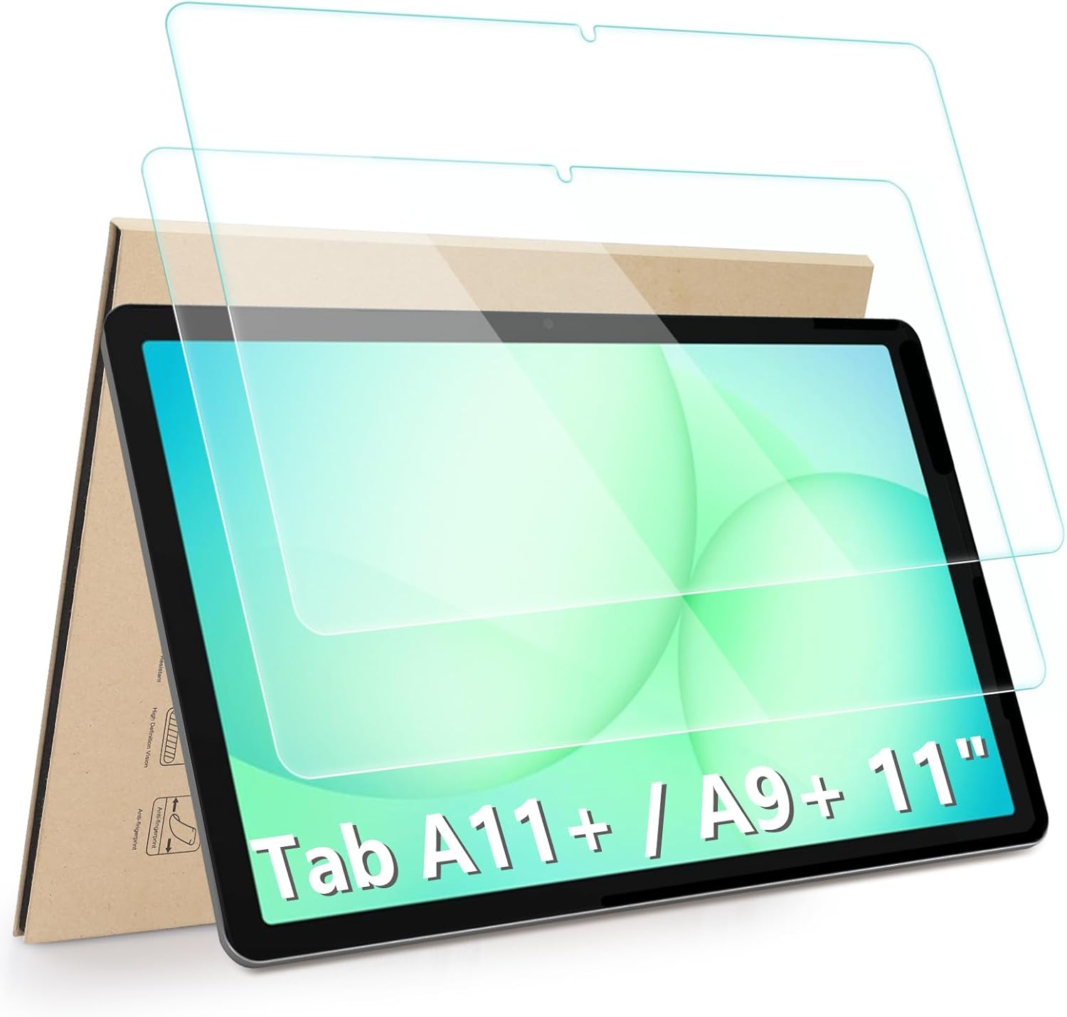 Hianjoo 2-Pack Samsung Galaxy Tab A9 Protective Film Tempered Glass Compatible with Samsung Galaxy Tab A9 Screen Protector Tablet 11 Inch Glass Film 9H Hardness, Shatterproof, High Transmittance