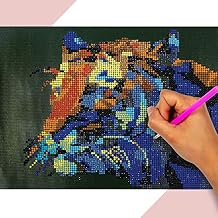 Dazz 3D Gemstone Painting Geo Tiger Poster by Horizon Group USA, 9x12 Diamond Dotz Painting, Rhinestone Wall Decor for Adults & Children, Gem Tray & Stylus Included. Multicolored