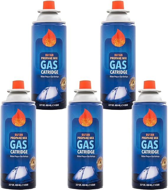 Mobee Golf 5 Li Gaz Kartuşu Set Beşli Pürmüz Gazı 5 Adet 227 gr Kamp Gazı Kartuş Seti Kamp Ocağı