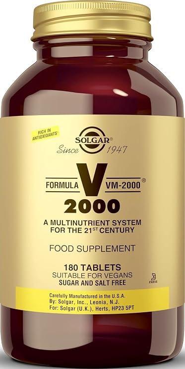 Solgar Formula VM-2000 (Multinutrient System), 180 Tablets - Contains Zinc | Premium Quality Multiple - Supports A Healthy Immune System - Vegan, Dairy Free, Kosher - 90 Servings