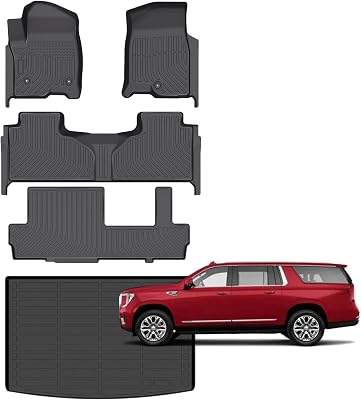 for ChevyChevrolet Suburban & GMC Yukon XL Floor Mats 2021-2025 Car Mats for Yukon XLChevy Suburban 8 Seats All Weather Floor Mats Cargo Liner Accessories Anti-Slip Car Mat