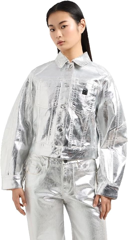 Armani Exchange Women's Metallic Bomber Jacket