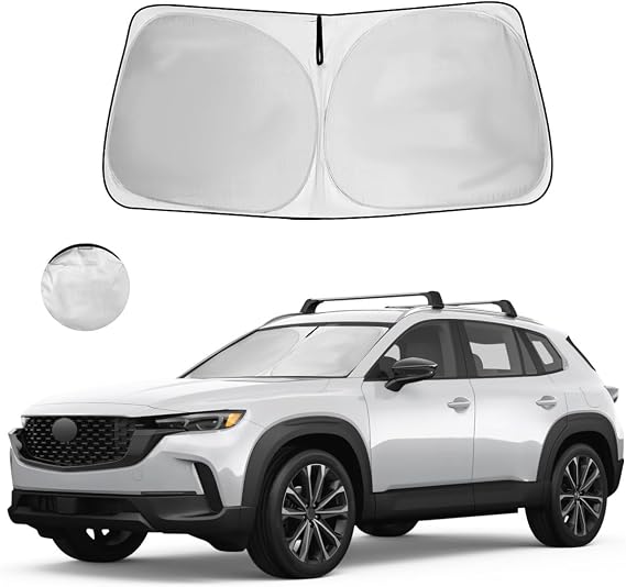 Windshield Sun Shade for Mazda CX-50 Accessories 2023 2024 2025 Window Sunshade Fit Mazda CX50 Sunshade Windshield Cover 4 Layers Front Window Shade Sun Visor Blocks UV Keep Car Cooler