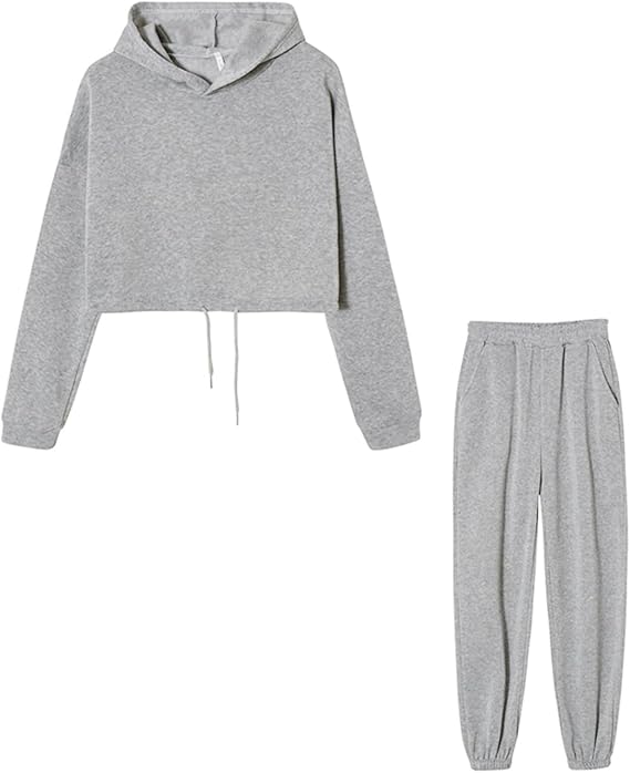 QWENTMTNTY Womens Sweatsuits 2 Piece Set Cotton Oversized Sweatshirt Sweatpants Outfits Spring Comfy Lounge Sets Loungewear