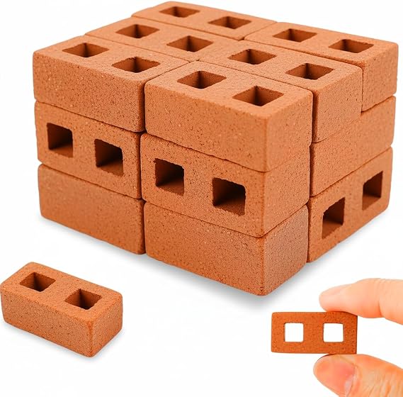 Real Mini Red Bricks, 1/12 Scale,50/100 Pcs