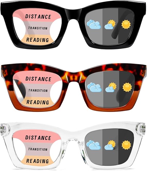 Multifocus Reading Glasse : Progressive & Photochromic & Bifocal & Sun