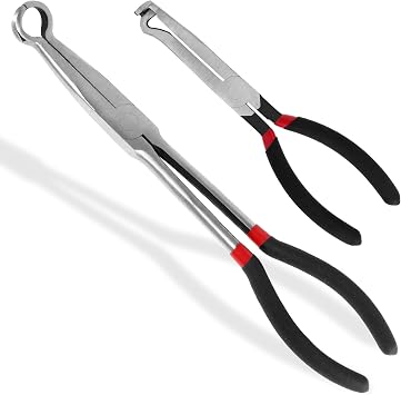 2Pcs 37960 Electrical Disconnect Pliers, Automotive Electrical Connector Disconnect Pliers, Car Spark Plug Wire Removal Pliers, Long Spark Plug Disassembly Pliers, Electrical Connector Pliers