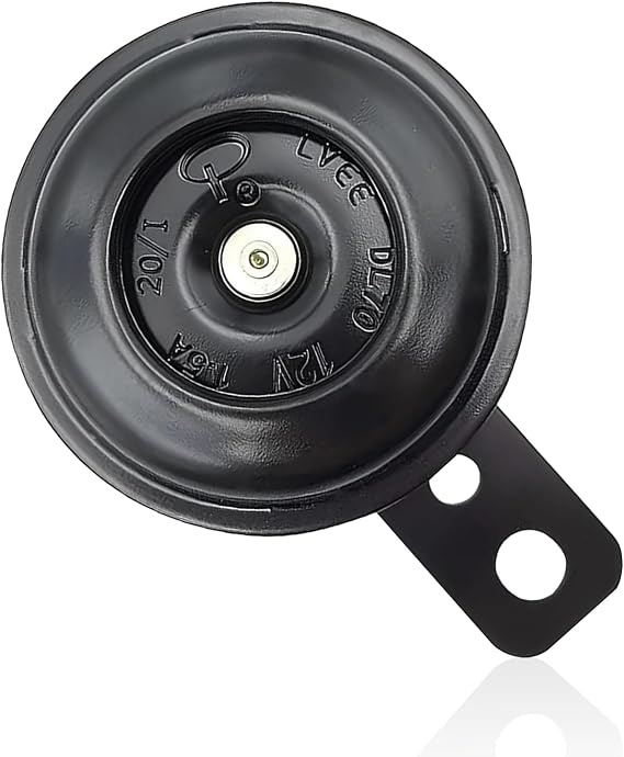 Motorcycle Horn, Waterproof Super Loud Safety Warning Modified Speaker, 12 V Round Compact Rust-proof Horn with Mounting Accessories, Universal for Most Scooters ATVs (Black)