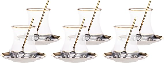 Karaca Pera Gold 18 Piece Tea Set