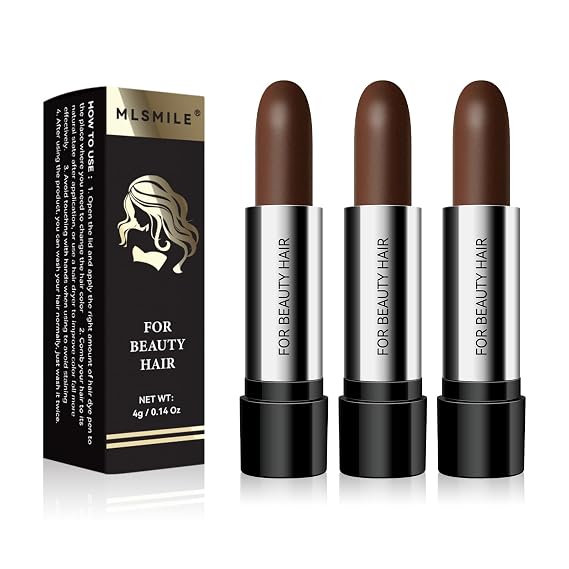 Hair Color Touch-Up Stick Hair Dye Pen, 3PCS Dark Brown