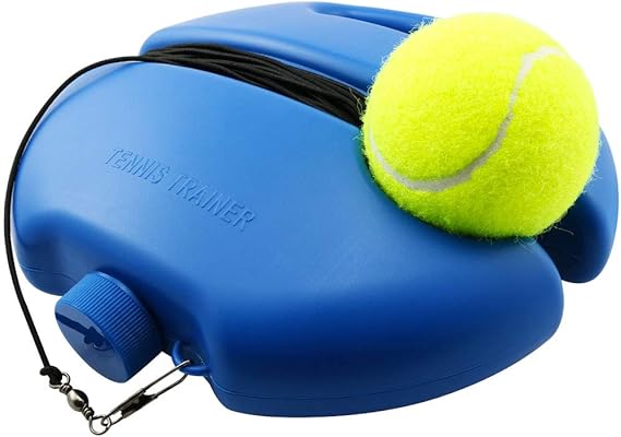 Tennis Trainer Equipment Rebound Practice Training Tool Solo Tennis Self-Study Accessories with 2PCS Balls for Beginners Yellow