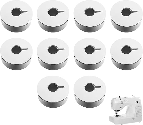 4.0 Rated 10Pcs L Style Metal Sewing Machine Bobbins 55623S, Universal Fits Brother Bernina Juki Janome Singer Babylock Riccar Sewing Machines