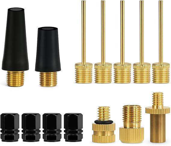 14PCS Air Pump Adapter Kit, with Ball Inflator Needles and Air Pump Nozzles for Inflatable Pool Toys, Bike Tires, Air Compressor, Air Mattress, Basketball