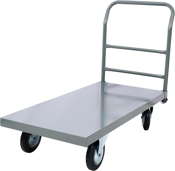 24 x 48 Heavy Duty Platform Dolly Cart Flatbed Hand Truck with Wheels Industrial Flat Cart Steel Moving Trolley 2000lb Capacity Rolling Transport Cart Warehouse Carts Industrial Mover Flat Truck Gray