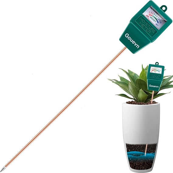 Gouevn Long Probe Soil Moisture Meter for Plants, Plant Moisture Meter for House Plants, Plant Water Meter for Indoor & Outdoor Large Potted Plants, Hygrometer Gardening Gifts - No Battery Needed