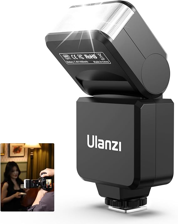 Ulanzi F32 Camera Flash Speedlite External Wireless On-Camera for Canon R50 | Speedlight Flash for Fuji Olympus Panasonic Nikon with Electrical Contacts Digital Cameras, with GN32 / CCT 5600K Hot Shoe