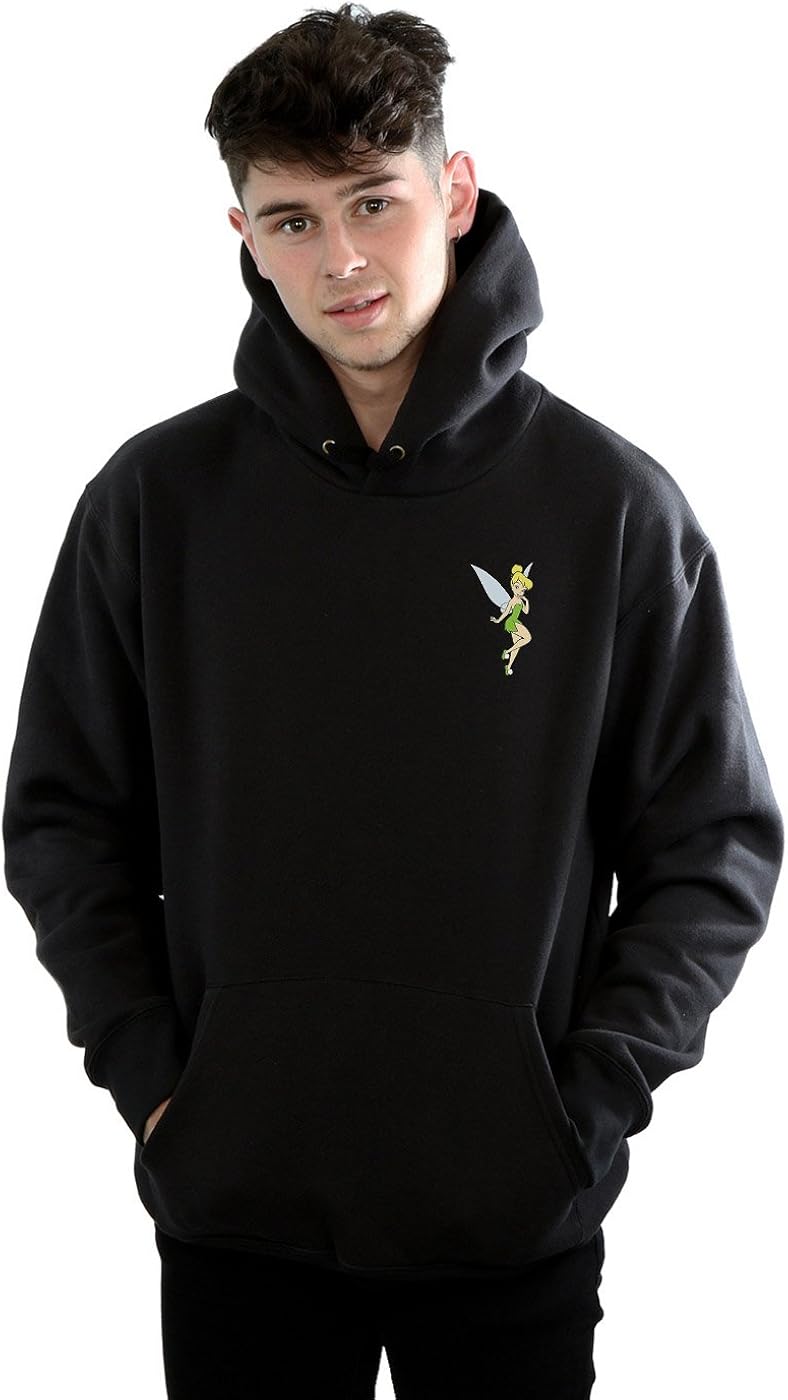 Disney Men's Tinkerbell Pocket Hoodie Black Large