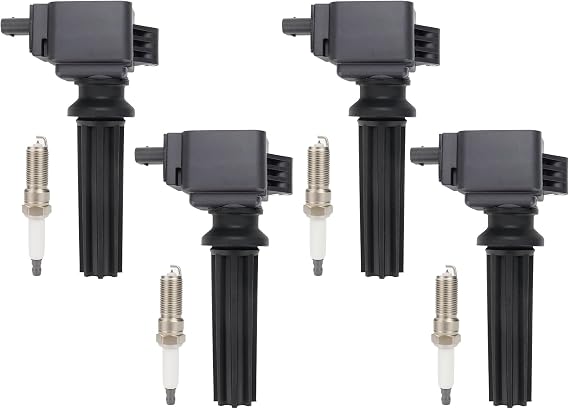 UF670 Ignition Coil Pack Compatible with Ford Focus Edge 2013-2018 2.0L Fusion Escape 2013-2020 2.0L, Ford Mustang 2015-2020 2.3L, With Spark Plugs Kits