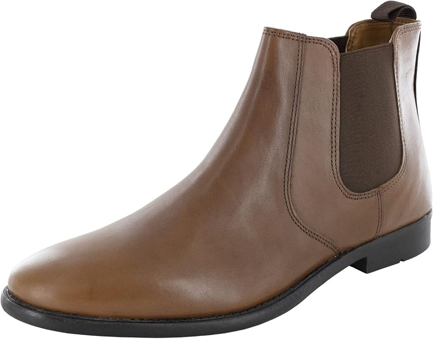Franco Fortini Mens Trevor Chelsea Leather Ankle Boot Shoes, Brown, US 13