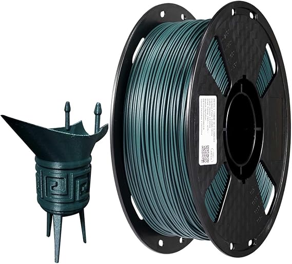 CC3D Carbon Fiber PETG 3D Printer Filament Lake Green Carbon Fiber Filament 1.75mm 1KG (2.2 LBS) Spool 3D Printing Material PETG CF Green 1000g