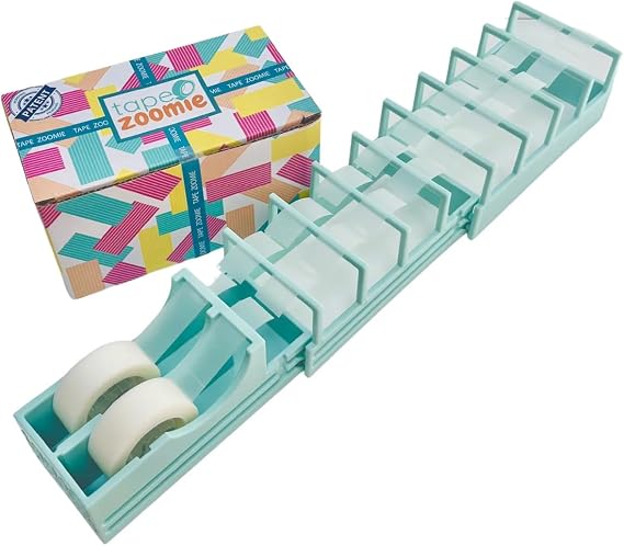 Tape ZOOMIE | Original Viral Desktop Tape Dispenser for Gift Wrapping & Crafts | Prepares 18 Tape Strips Fast | Blade-Free, Compact, Heavy-Duty | Fits Standard, Washi & Double-Sided Tape