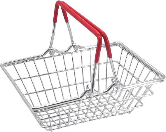 Mini Shopping Basket, Handheld Storage Basket, Mini Grocery Basket, Portable Grocery Storage for Simulated Shopping Toys, Storage and Decoration