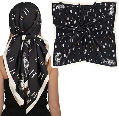 EXTREE Luxury Satin Head Scarf 35x35 - Silk-like Wrap for Women, Versatile ShawlSun CoverWrapping, Premium Gift for Her