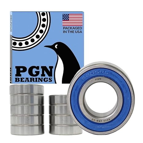 PGN 6205-2RS (10 Pack) Ball Bearing 25x52x15mm Chrome Steel Sealed