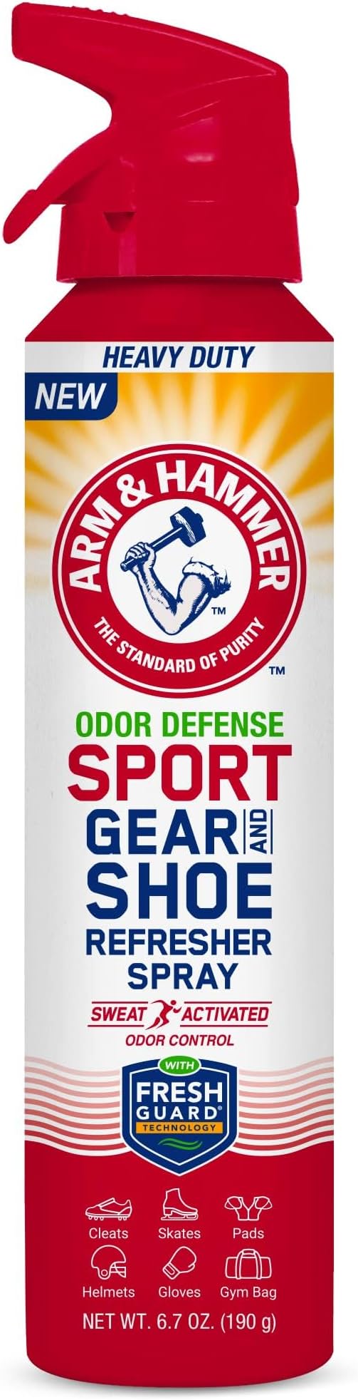 Arm & Hammer Odor Defense Sport Gear & Shoe Refresher Spray, 6.7 oz