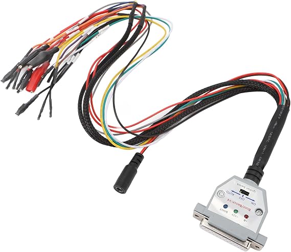 Qiilu 3 LED Lights Boot Bench Cable for SM2 PRO J2534 VCI, DB25 Cable with Switch, ECU Bench Pinout, Read Write ECU