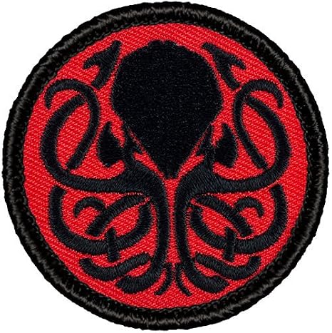 Retro Kraken Patrol Patch - 2" Diameter Round Embroidered Patch