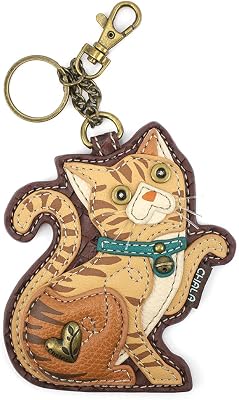 CHALA Cat Collection Womens Decorative Key FobCoin Purse Accessory Orange Tabby Cat