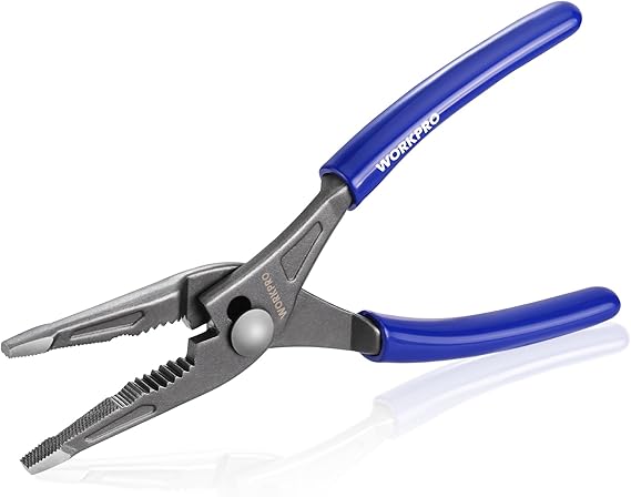 WORKPRO 8-Inch Long Nose Slip Joint Pliers, CR-V Steel Needle Nose Pliers