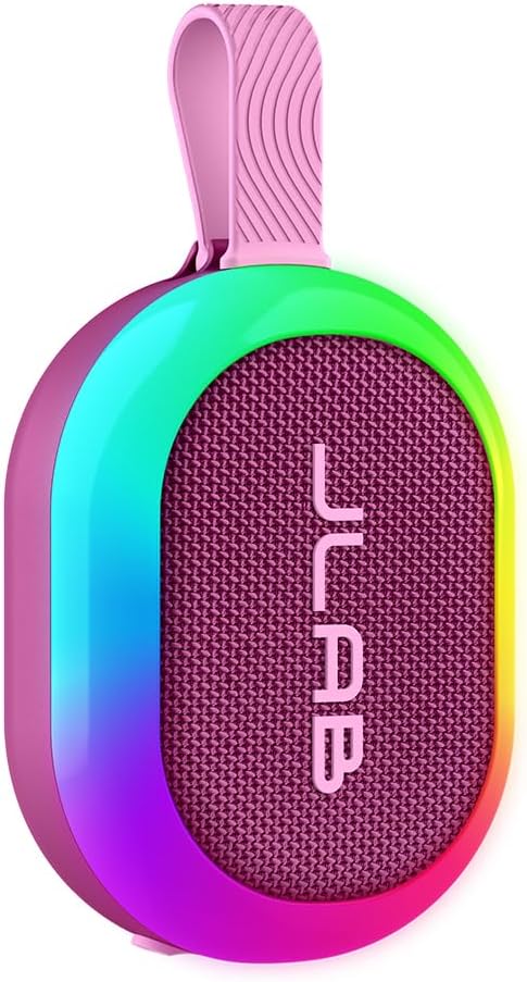 JLab, Pop Party, Portable Bluetooth Speaker, Waterproof, RGB Lighting, LabSync, Mulberry