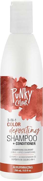 Punky Colour 3-in-1 Color Depositing Conditioner & Hair Cleanser Auburnmazing, Semi Permanent Hair Color, Temporary Hair-Dye, Sulfate-Free, Vegan, 8.5 fl oz