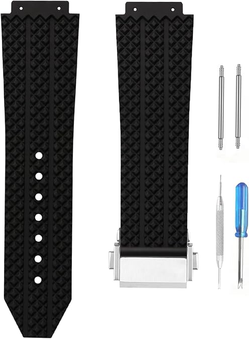 Rubber Watch Band With Buckle Compatible for Hublot Big Bang 19mmx 25mmx 22mm Silicone Strap Replacement for men and women wirst watchband