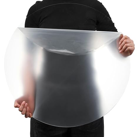 Pushglossy Large Round Acrylic Sheet Clear Circle Board, 1/4" X 24"