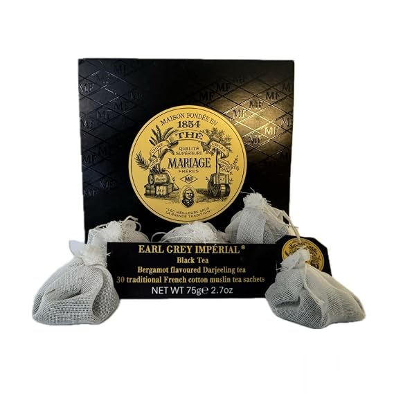 Mariage Freres Earl Grey Imperial, 30 traditional cotton muslin tea bag sachets (1 Pack)