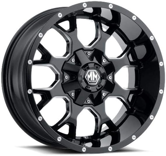 Mayhem Warrior 8015 Black/Milled Spokes Wheel (20 x 9. inches /6 x 5 inches, 0 mm Offset)