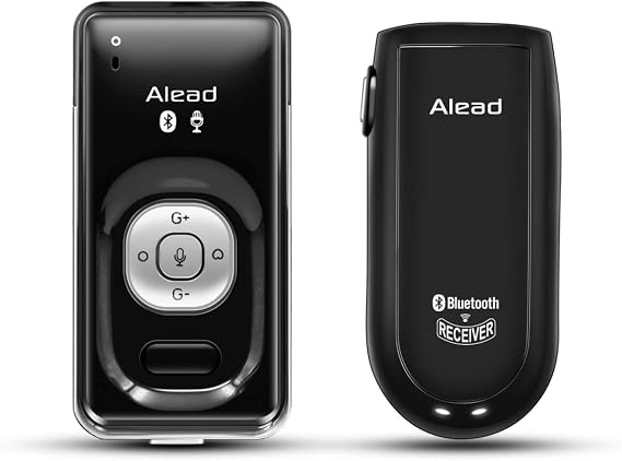 Alead LiveMICRX2 Bluetooth Wireless Microphone and Receiver Sets, Long Range, Low Latency, Clear Sound, for Education, webinar, Voice Recording, Hearing Impairment, PA Systems, Vlogger, Youtuber