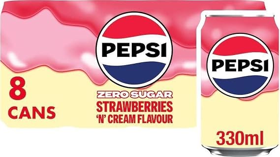 Pepsi Strawberry & Cream Cola | 330ml Can | 8 Pack