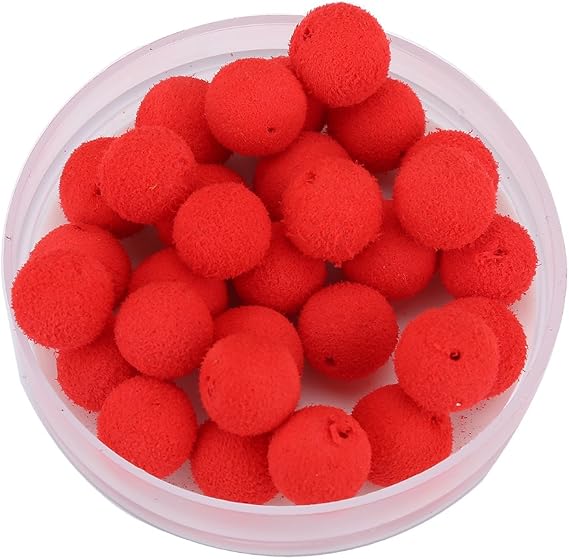 Pop Up Boilies,30Pcs/Lot Carp Fishing Foam Pop Up Soft Pellets Baits Floating Lure (Red 12mm)