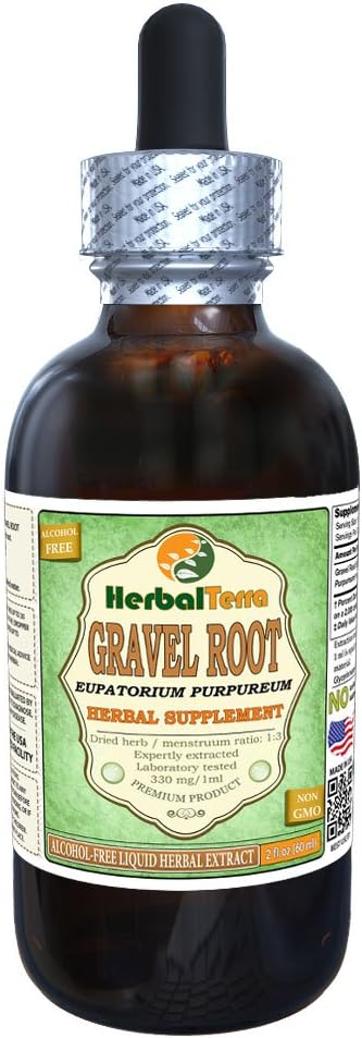 Gravel Root (Eupatorium Purpureum) Glycerite, Dried Root Alcohol-Free Liquid Extract 2 oz