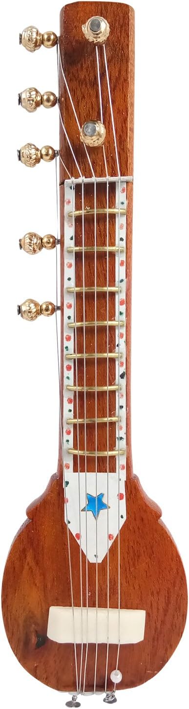 India Meets India Handicraft Miniature Sitar showpiece Gift for Music Lovers, Miniature Musical Instrument, Best Gifting Made by Awarded Indian Artisan