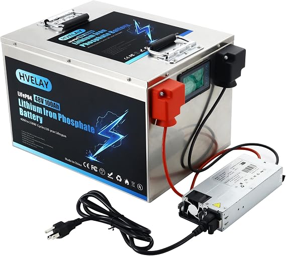 48V 100Ah LiFePO4 Lithium Battery, Built-in 100A BMS and Grade A Cells, Max. 4800W Load Power, Solid Metal Case with 4000~15000 Cycles & 10 Years Lifetime, Perfect for Solar Home, RV, Off-Grid