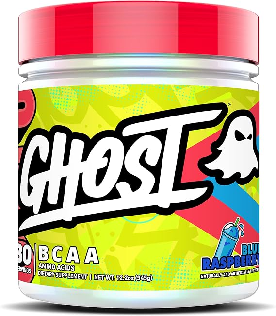 GHOST BCAA Powder Amino Acids Supplement, Blue Raspberry - 7G BCAA