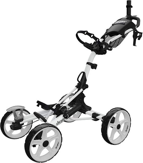 Clicgear Model 8.0+ Golf Push Cart, 4-Wheel Foldable Walking Golf Cart
