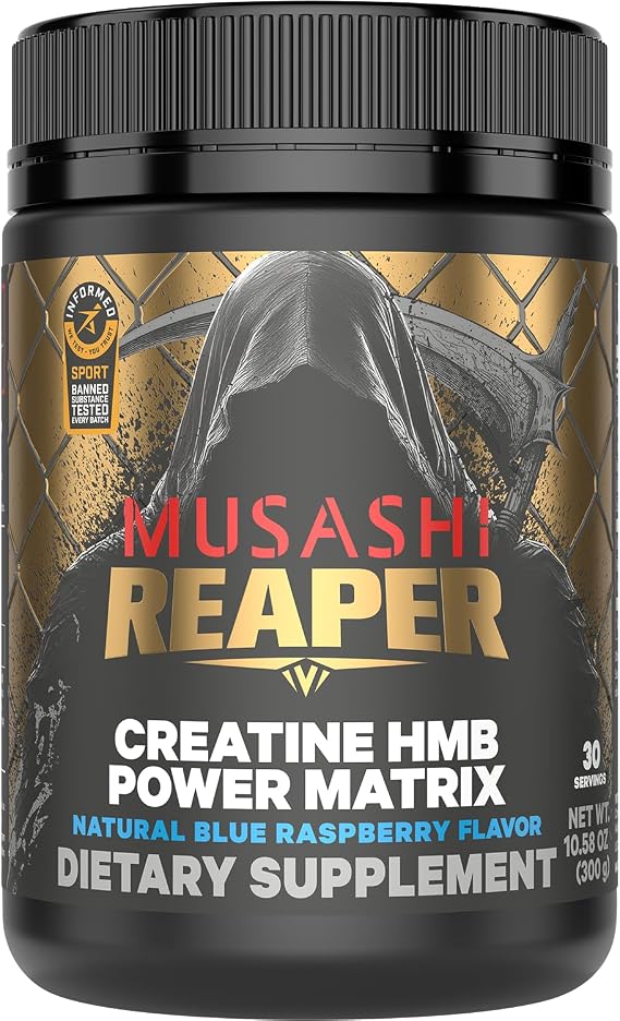 Musashi Reaper Creatine HMB Power Matrix, Blue Raspberry, 300g